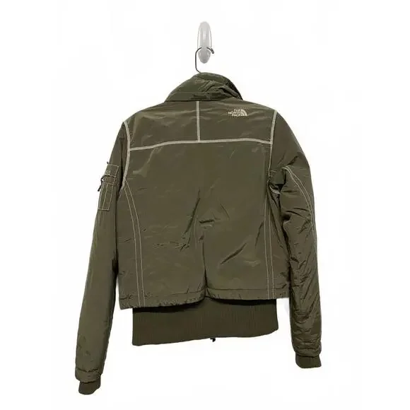 The North Face Women's Olive Green Bomber Jacket Cropped 600 Snow Size Medium - Picture 4 of 6